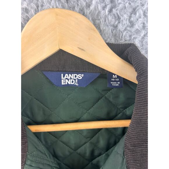 Lands’ End Green Quilted Jacket Women’s M Primaloft Lined Barn Coat - Picture 4 of 10